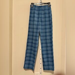 Brandy Melville Blue Plaid Pants